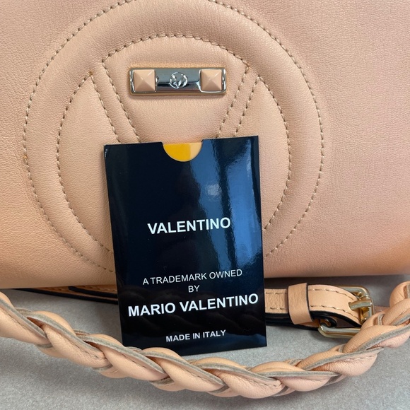 VALENTINO BY MARIO VALENTINO Grace Logo Leather Shoulder Bag - Peach Blush - NWT - Picture 9 of 10